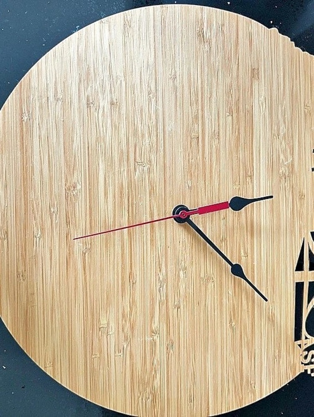 Wooden Wall Clock Brown & Black